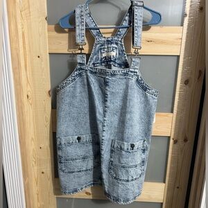 We the Free Free People overall denim mini dress never worn medium.